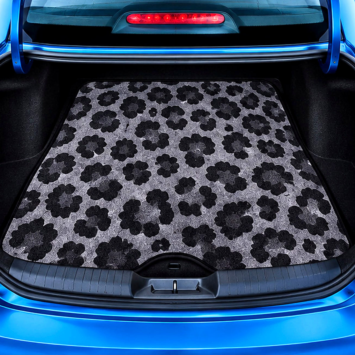 Grey Leopard car boot mat