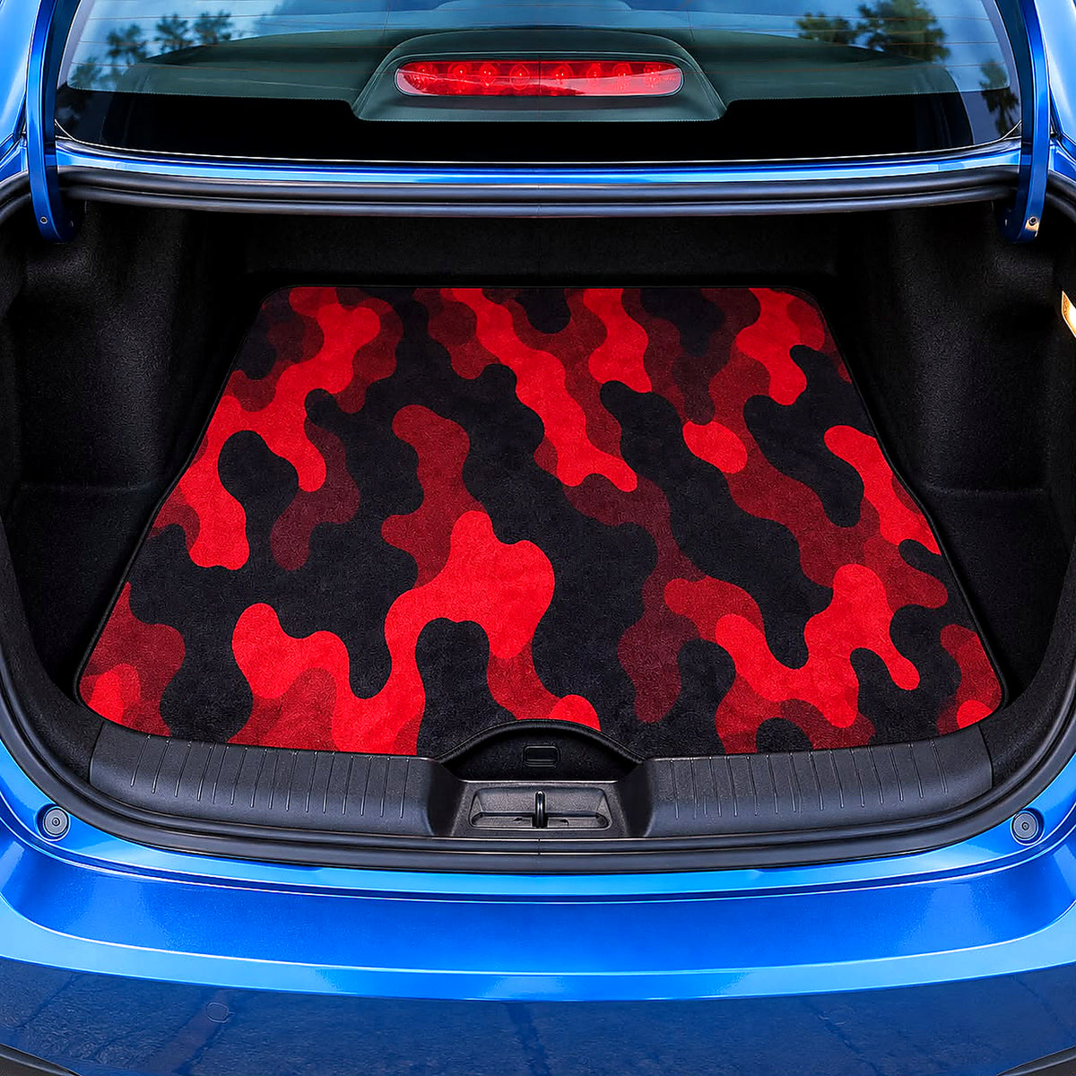 Red Camo car boot mat