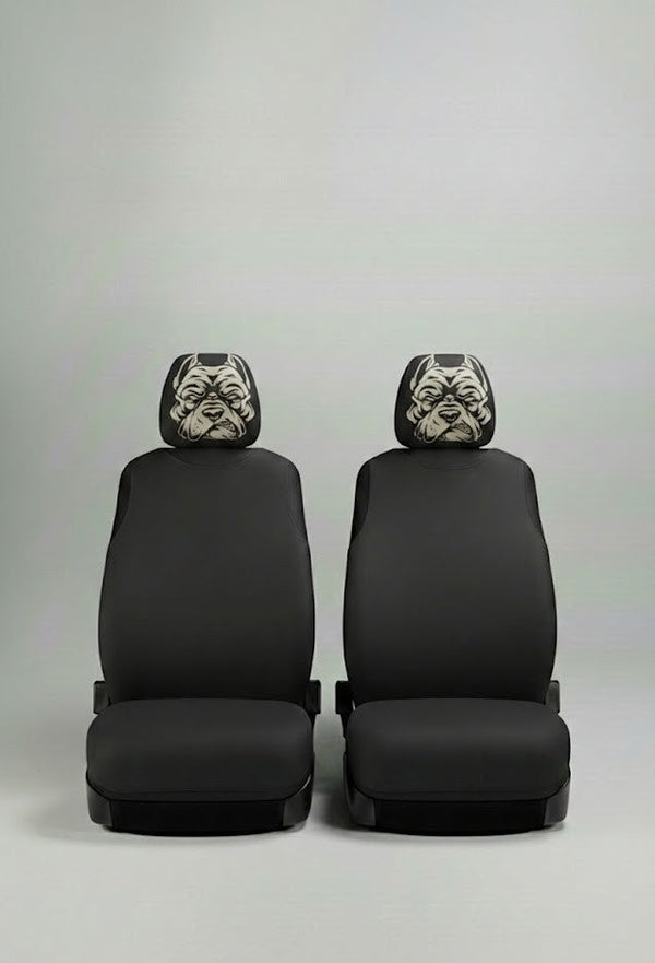 Angry Bulldog – Car Seat Set - Headrests Only (2 Pieces)